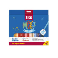 Estojo Lápis de Cor Mega Soft Color com 60 Cores - Tris