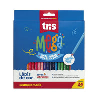 Estojo Lápis de Cor Mega Soft Color com 24 Cores - Tris