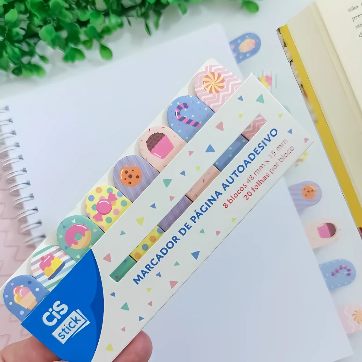 Bloco de Adesivo Sticky Notes 15x48mm com 20 Folhas - 08 Modelos Decorado - Cis