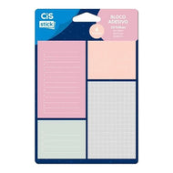 Bloco de Adesivo Sticky Notes Tamanhos Variados com 20 Folhas - 04 Modelos - Cis