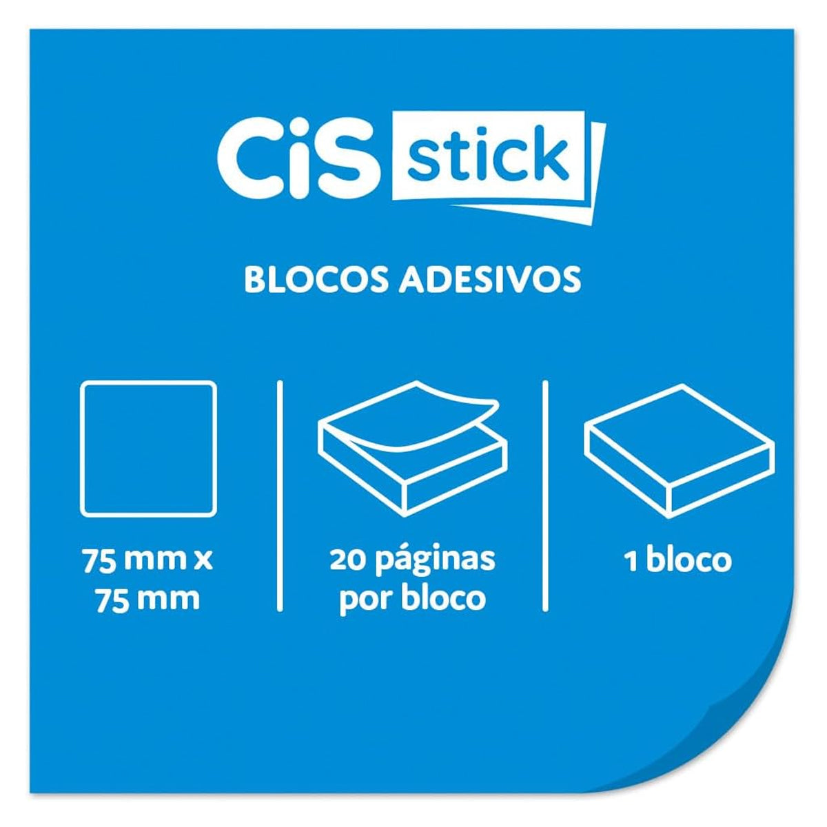 Bloco de Adesivo Sticky Notes 75x75mm com 20 Folhas Decorado - Cis