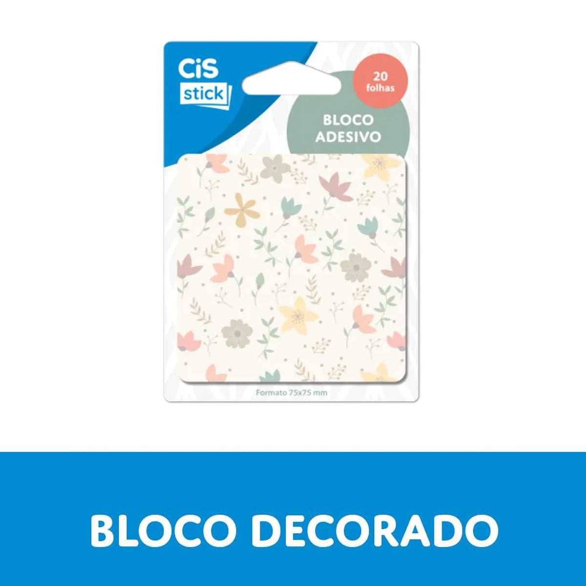 Bloco de Adesivo Sticky Notes 75x75mm com 20 Folhas Decorado - Cis