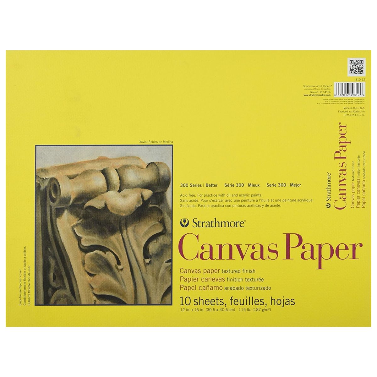 Bloco Papel Strathmore Canvas 187g 30,5x40,6cm 12 Folhas
