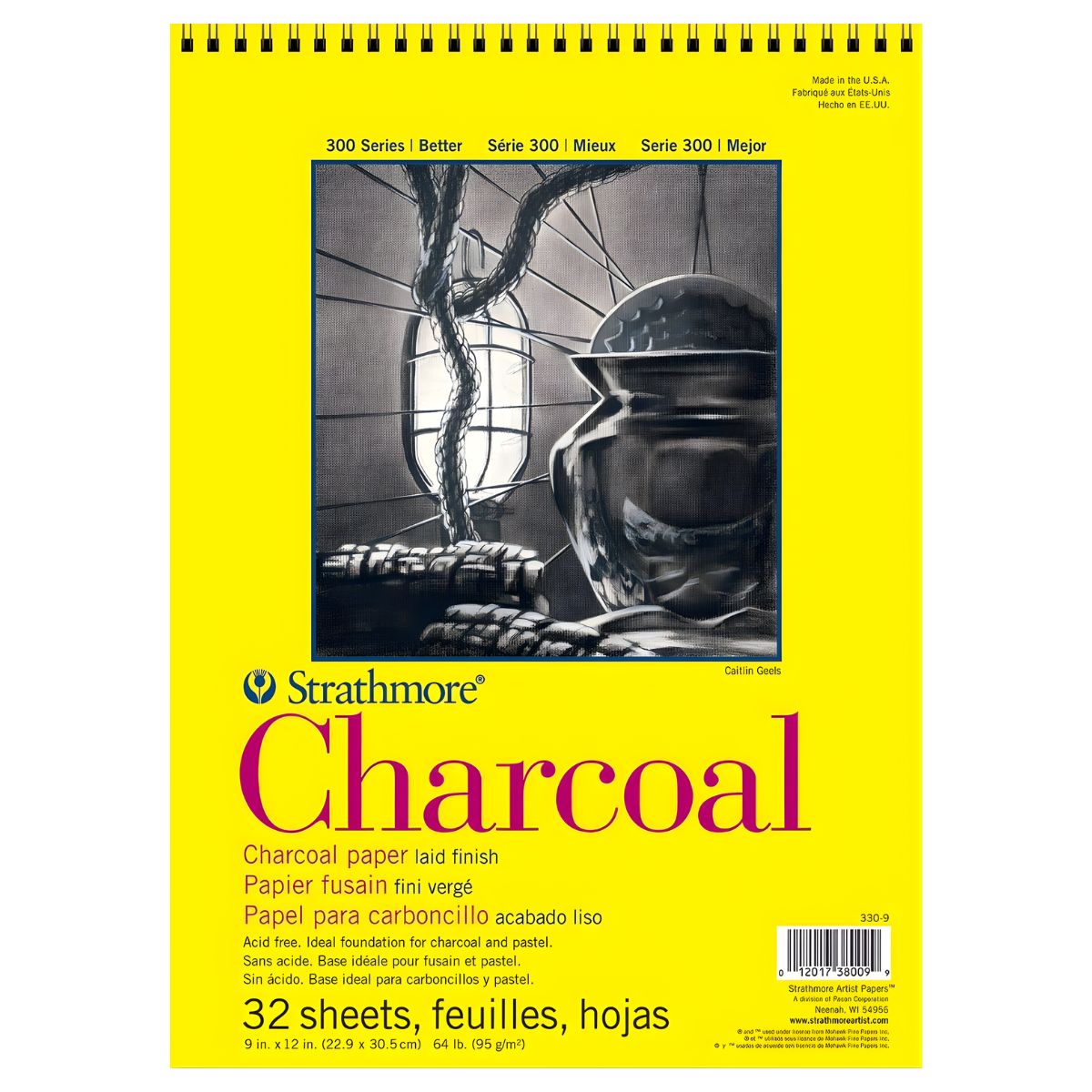 Bloco Papel Strathmore Charcoal 95g 22,9x30,5cm 12 Folhas