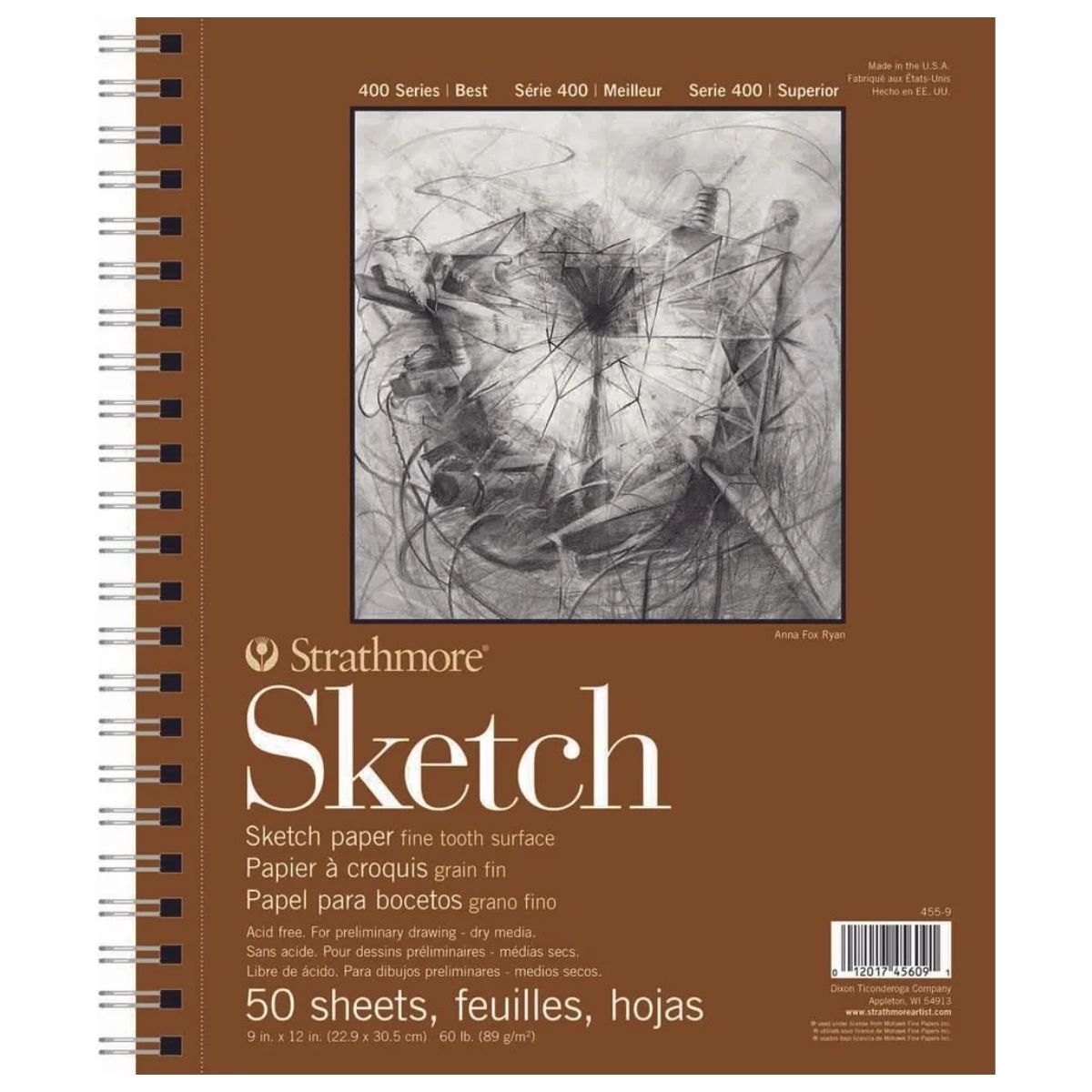 Bloco Papel Strathmore Sketch 89g 22,9x30,5cm 12 Folhas