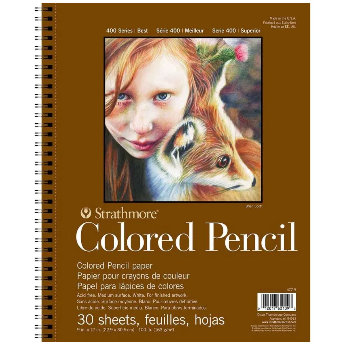 Bloco Papel Strathmore Colored Pencil 163g 22,9x30,5cm 12 Folhas 