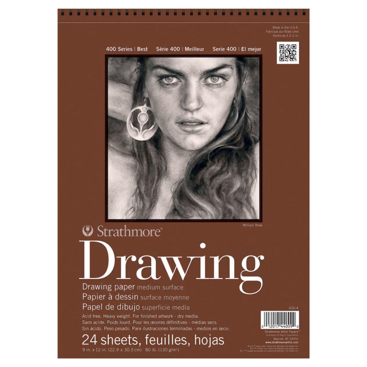 Bloco Papel Strathmore Drawing 130g 22,9x30,5cm 24 Folhas