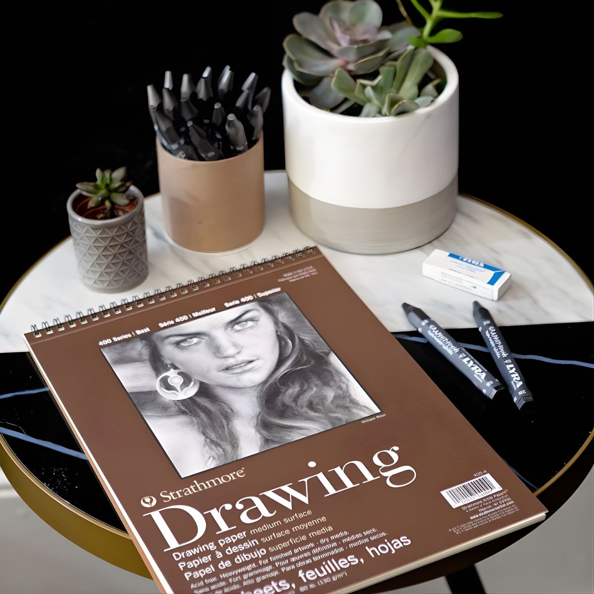 Bloco Papel Strathmore Drawing 130g 22,9x30,5cm 24 Folhas