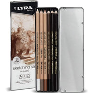 Estojo Lata Lápis Rembrandt Lyra Sketching Set 6 Peças