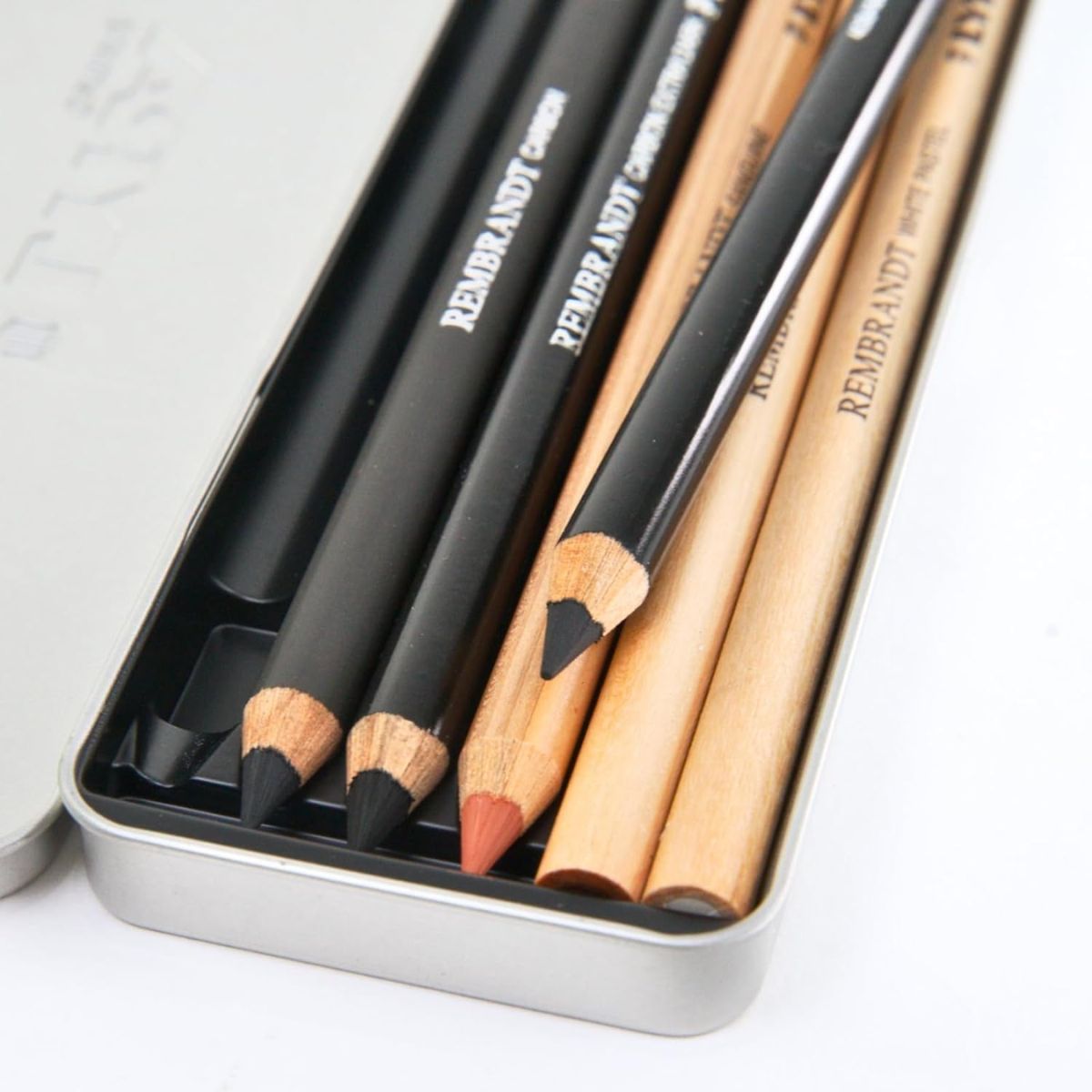 Estojo Lata Lápis Rembrandt Lyra Sketching Set 6 Peças