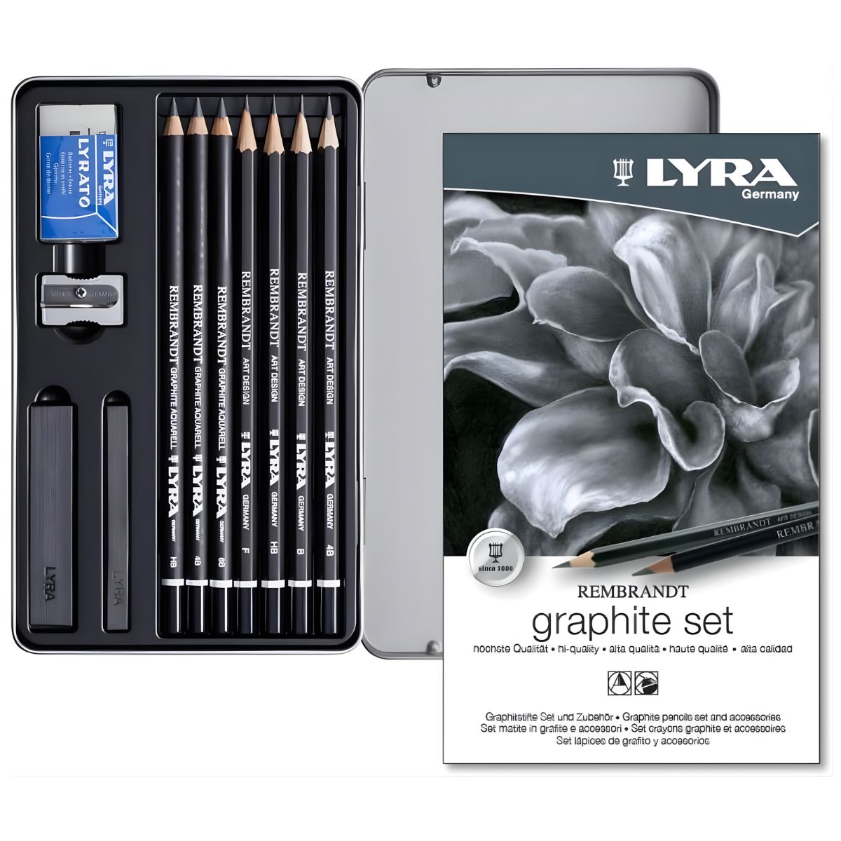Estojo Lata Lápis Grafite Lyra Rembrandt Graphite Set 11 Peças