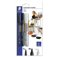 Estojo de Marcadores Permanentes Staedtler Lumocolor com 3 Unidades