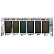 Estojo Tinta Aquarela Kuretake Pastilha Gansai Tambi Graphite com 6 Cores