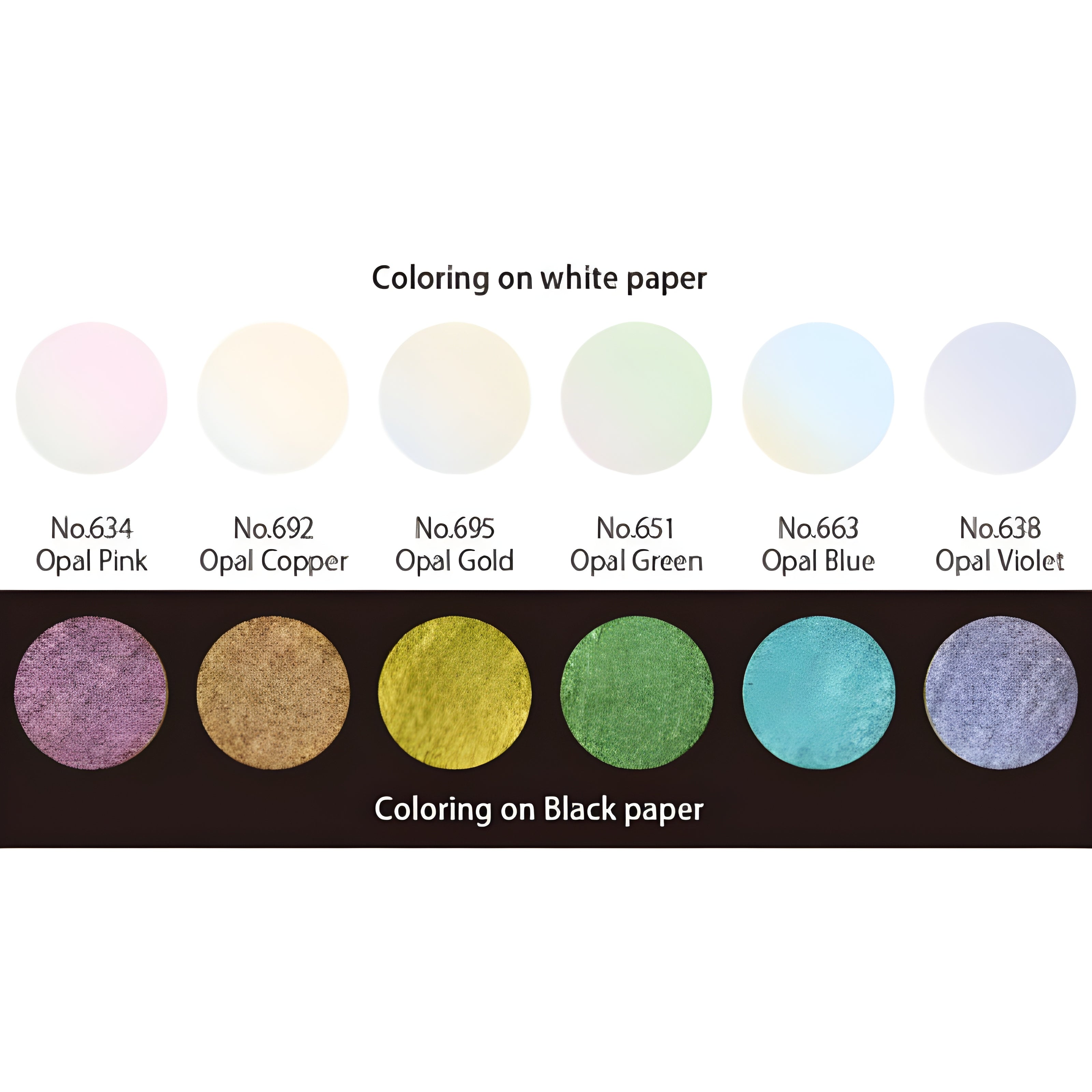 Estojo Tinta Aquarela Kuretake Pastilha Gansai Tambi Opal com 6 Cores