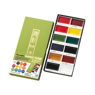 Estojo Tinta Aquarela Kuretake Pastilha Gansai Tambi com 12 Cores