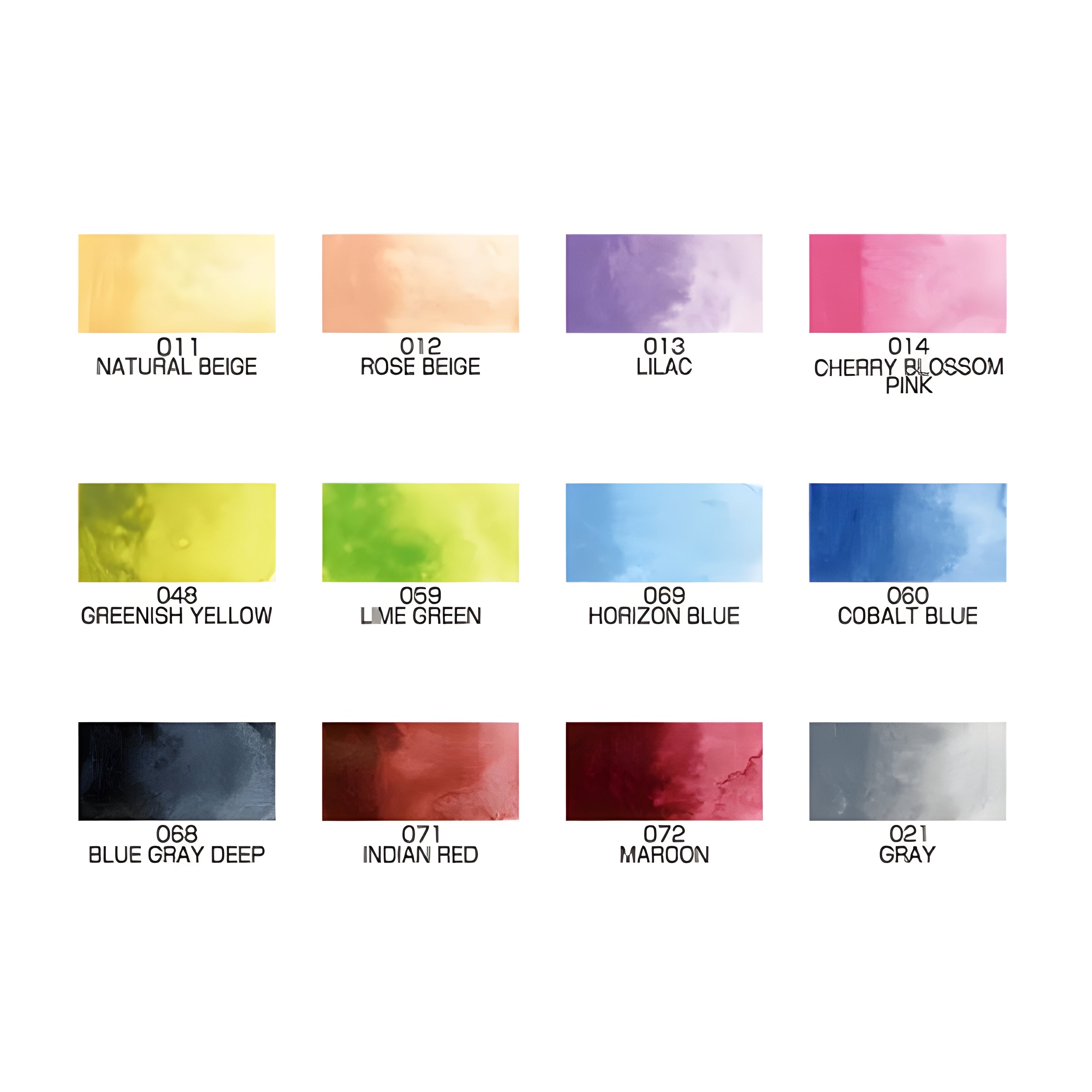 Estojo Tinta Aquarela Kuretake Pastilha Gansai Tambi com 12 Cores Set Ii