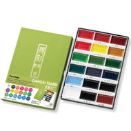 Estojo Tinta Aquarela Kuretake Pastilha Gansai Tambi com 18 Cores