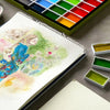 Estojo Tinta Aquarela Kuretake Pastilha Gansai Tambi com 18 Cores
