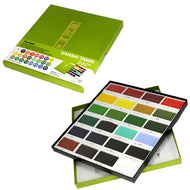 Estojo Tinta Aquarela Kuretake Pastilha Gansai Tambi com 24 Cores