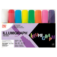 Kit Marcador Kuretake Zig Illumigraph Big Broad com 8 Cores