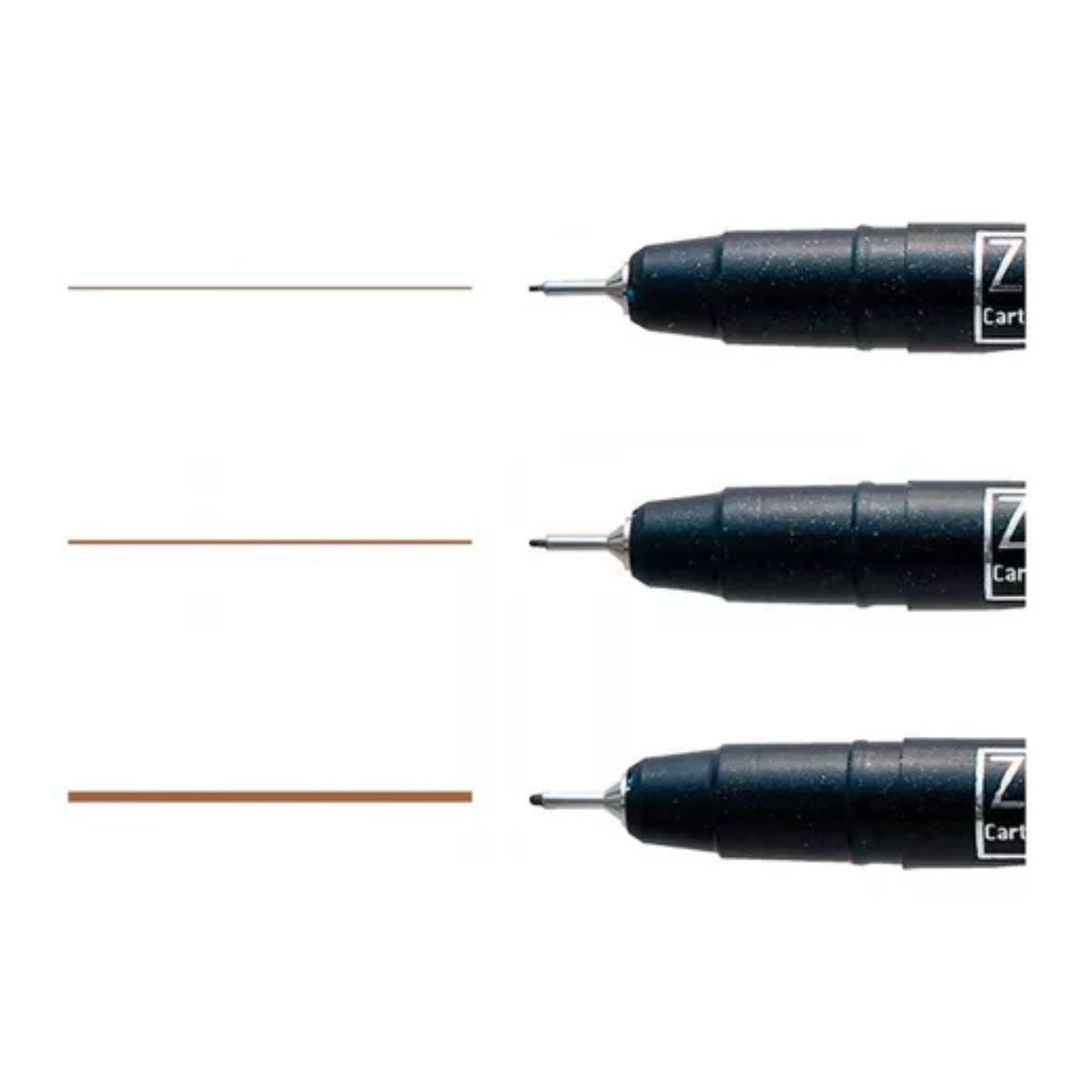 Kit Caneta Nanquim Kuretake Zig Mangaka Sepia com 3 Unidades