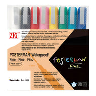 Kit Marcador Kuretake Zig Posterman Fine com 8 Cores