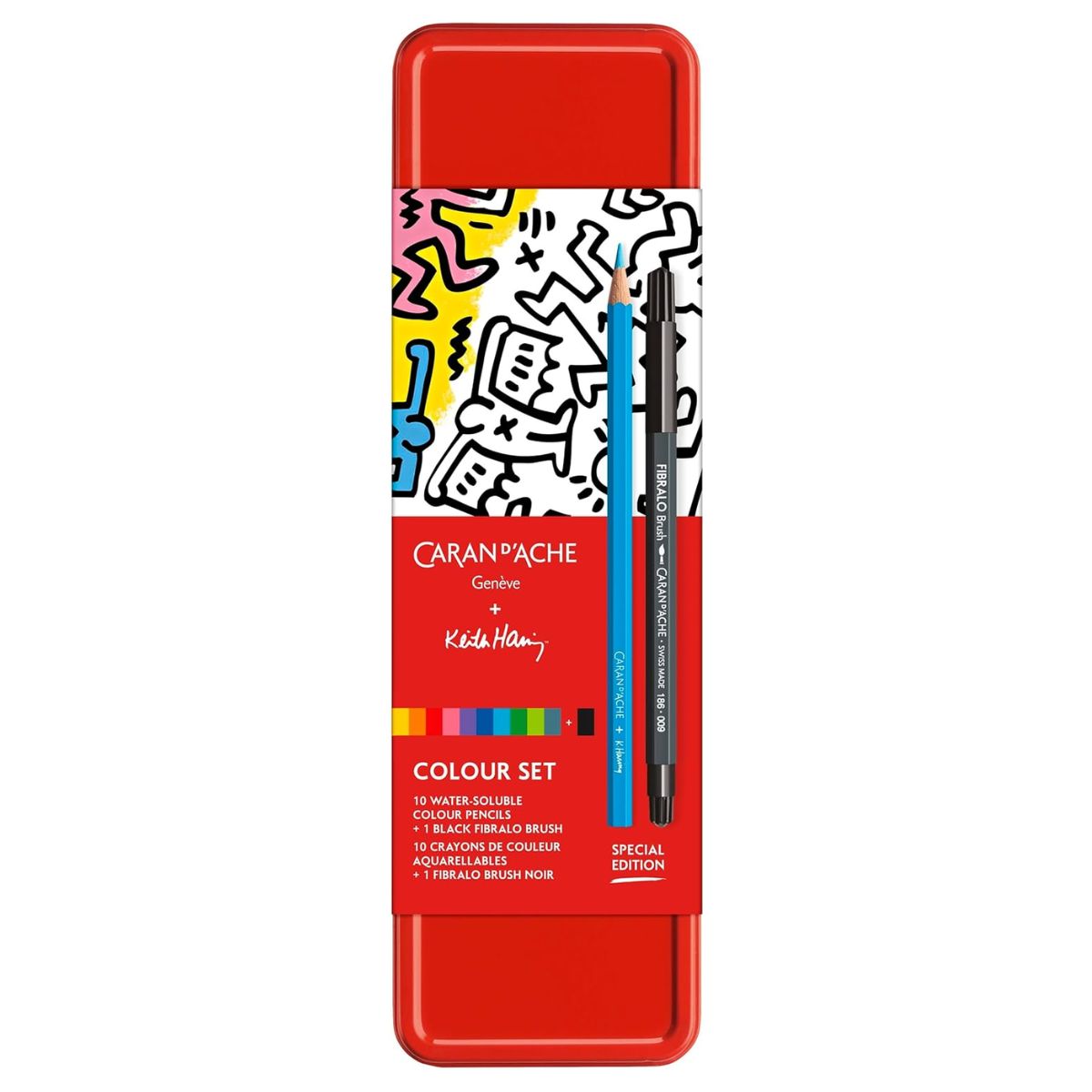 Kit Lata Desenho Keith Haring Caran D'ache com 11 Peças