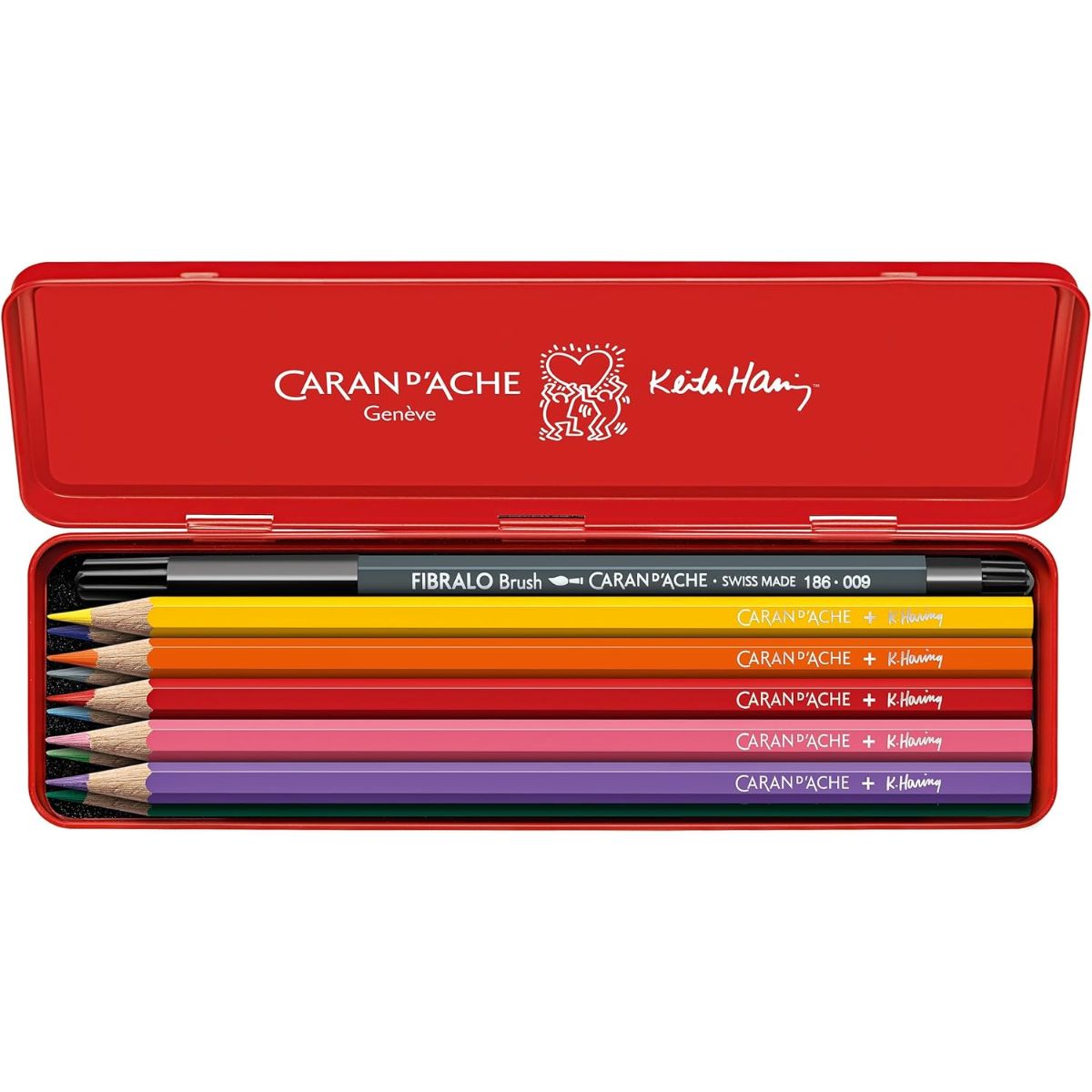 Kit Lata Desenho Keith Haring Caran D'ache com 11 Peças