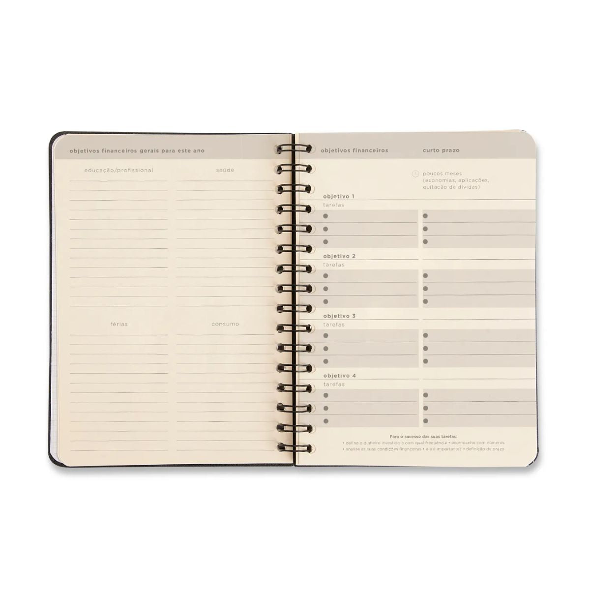 Planner Permanente Wire-o Cicero A5 14,8x21cm Financeiro Clássica Preto