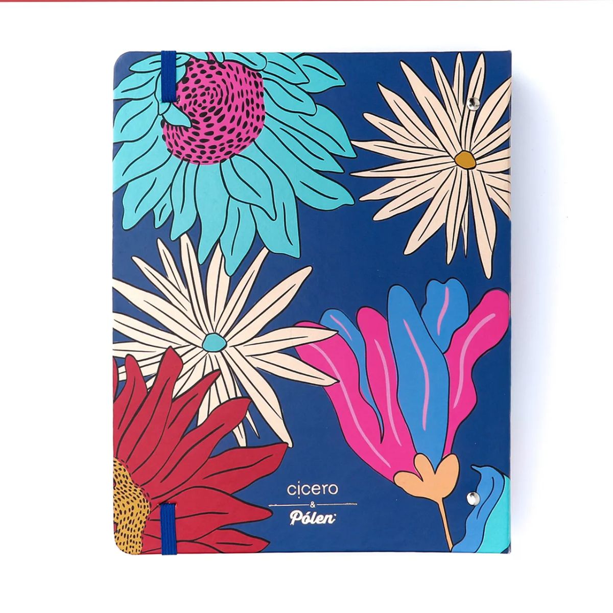 Caderno Criativo Argolado Cicero Pólen Pautado 17x24cm 100 Folhas - Tropicália Azul