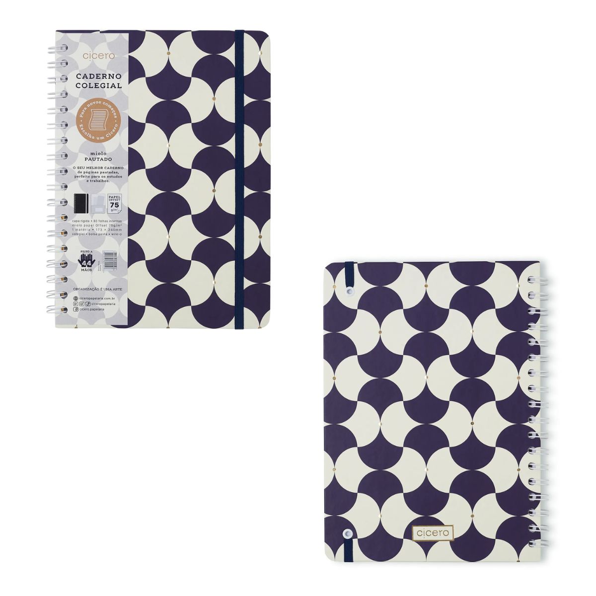 Caderno Colegial Espiral Cicero 17,3x24cm 80 Folhas Pautado - Bossa Nova Boemia
