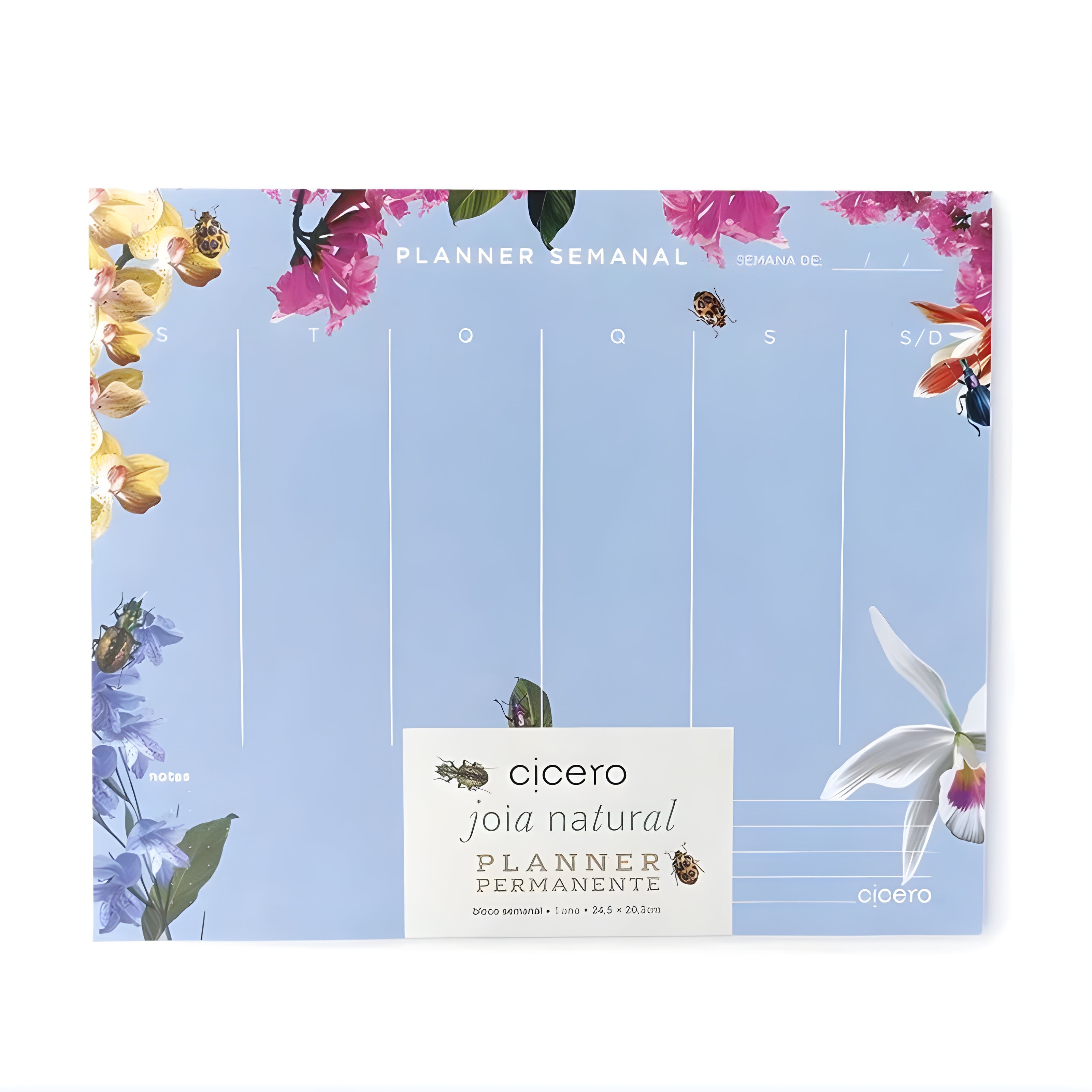 Planner Permanente Bloco Cicero 24,5x20,3cm Semanal Joia Natural