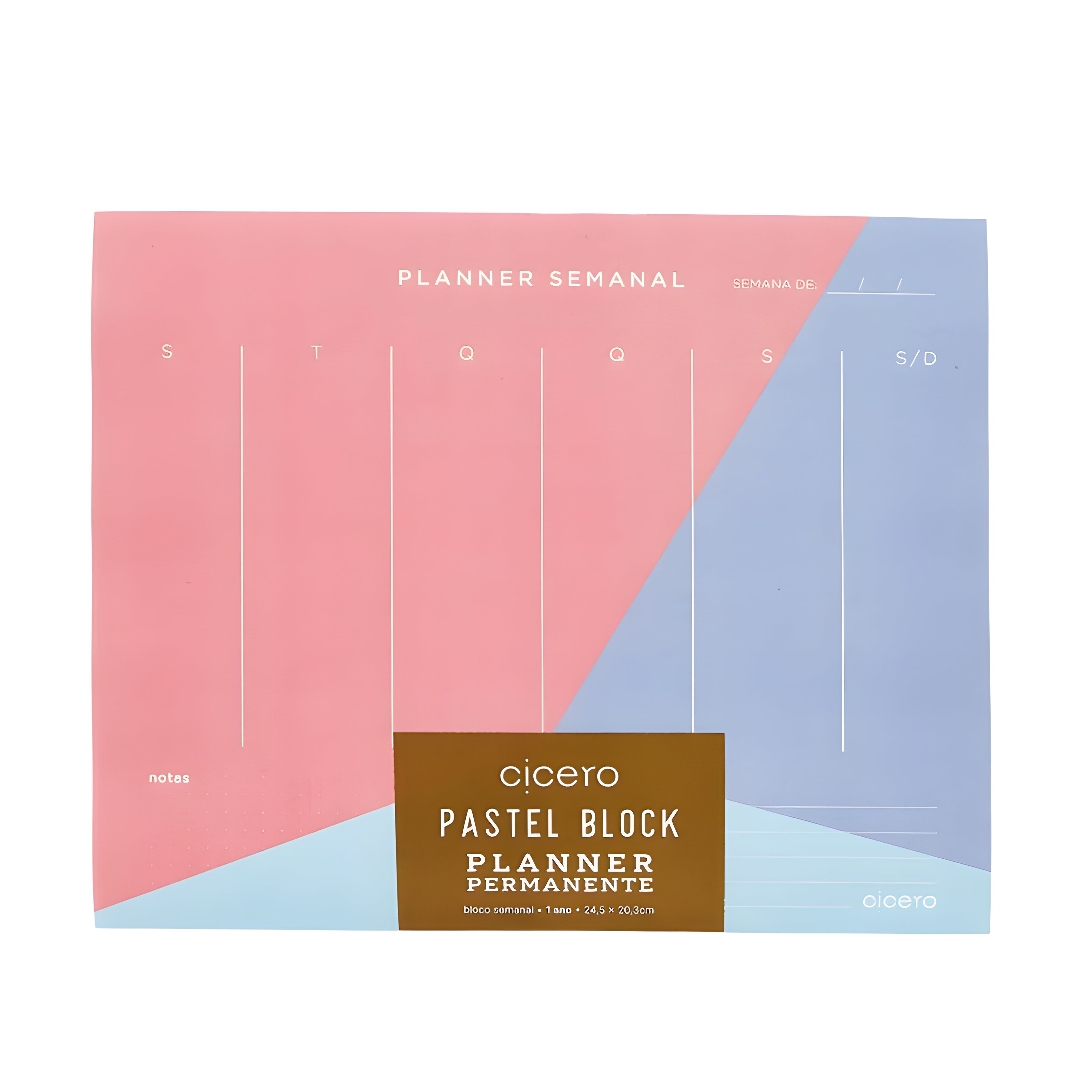 Planner Permanente Cicero Bloco Pastel Block Semanal 24,5x20,3cm Sport