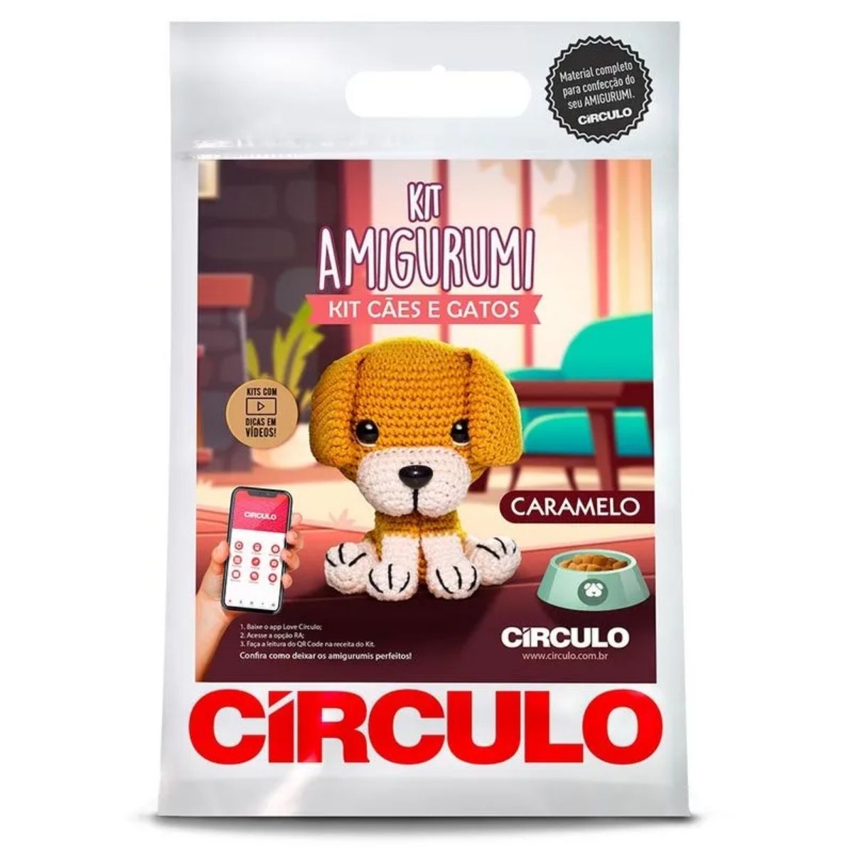 Kit Amigurumi Coleção Cães e Gatos Siamês 0007 - Círculo