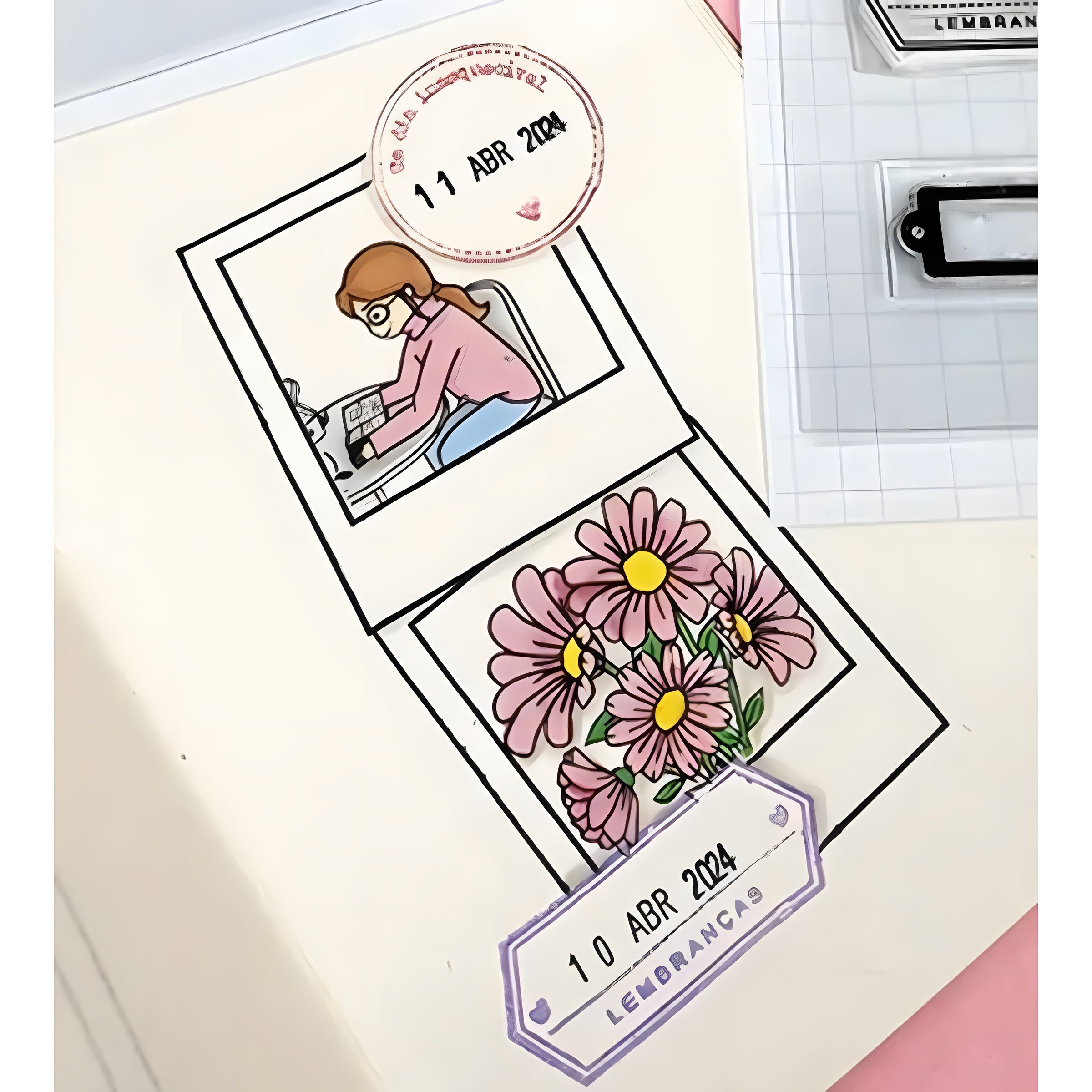 Kit Carimbos G Feliz Dia das Mães Scrapbook - Lilipop