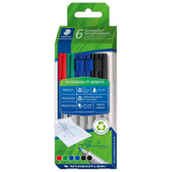 Estojo de Marcadores Staedtler Lumocolor Não Permanente 0.6Mm com 6 Cores