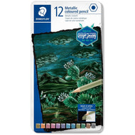 Estojo em Lata de Lápis de Cor Staedtler com 12 Cores Design Journey Metalizado