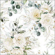 Guardanapo para Decoupage Ambiente 33x33cm com 20 Unidades - Eucaliptos e Rosas