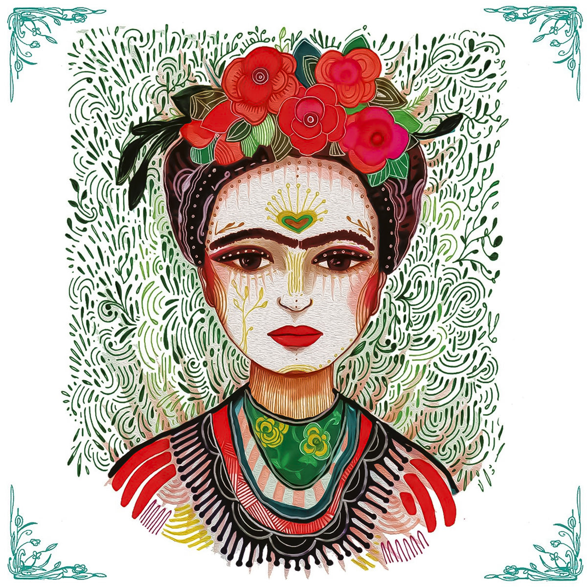 Guardanapo para Decoupage Ambiente 33x33cm com 20 Unidades - Frida Kahlo e Rosas