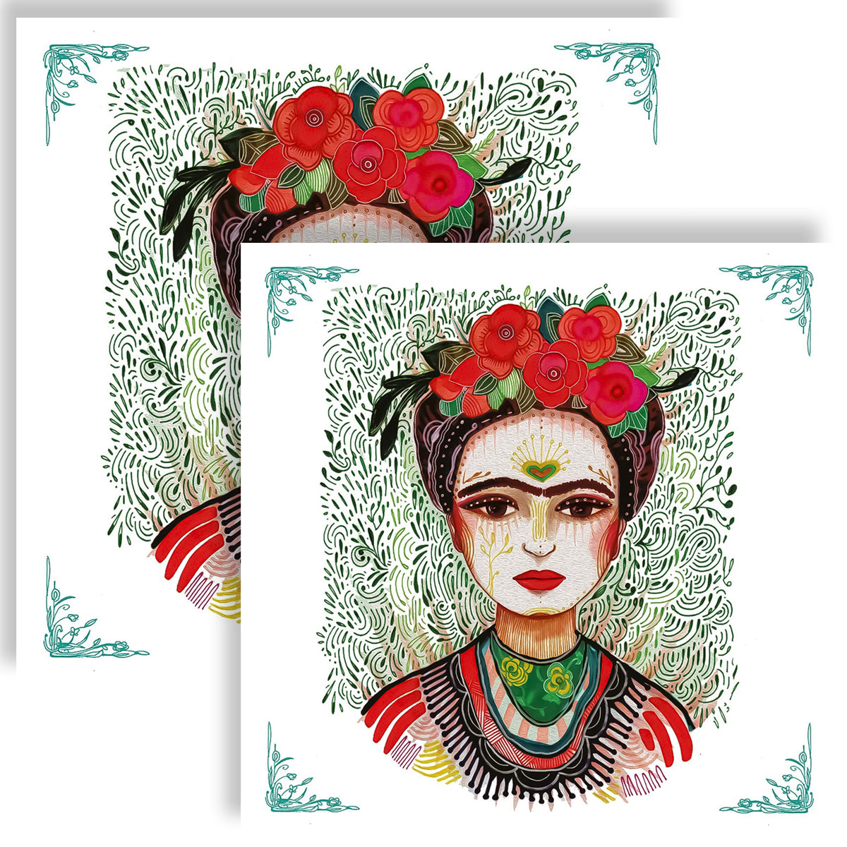 Guardanapo para Decoupage Ambiente 33x33cm com 20 Unidades - Frida Kahlo e Rosas