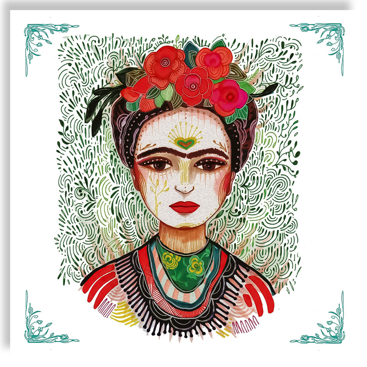 Guardanapo para Decoupage Ambiente 33x33cm com 20 Unidades - Frida Kahlo e Rosas