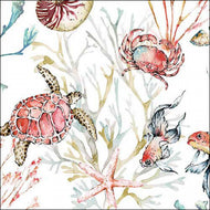 Guardanapo para Decoupage Ambiente 33x33cm com 20 Unidades - Animais Marinhos