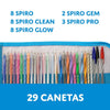Estojo Caneta Esferográfica Spiro Rollerset 29 Unidades - 5.7669 - Cis
