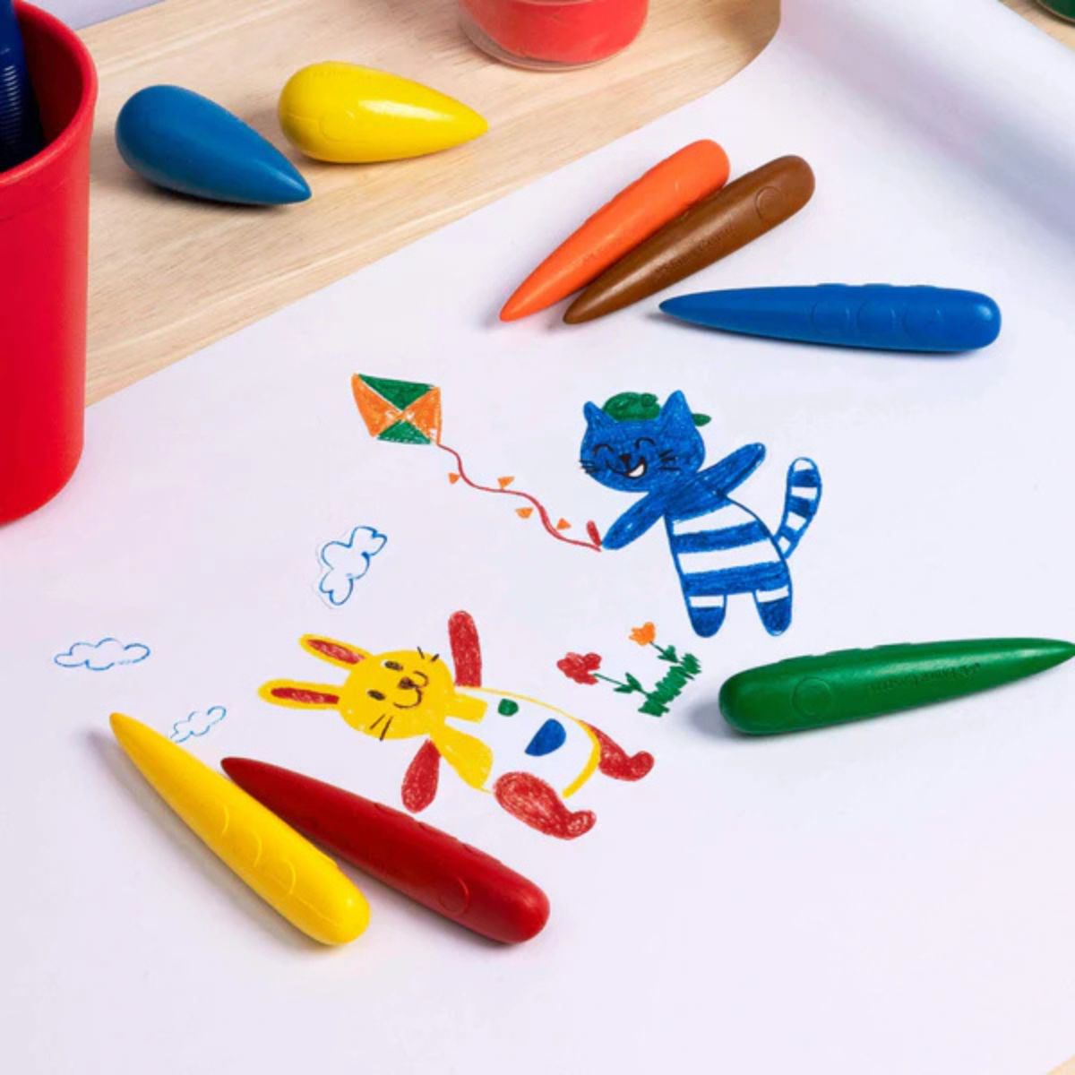 Estojo Giz de Cera Ergonômico Foguete com 6 Cores - Faber-castell 121718