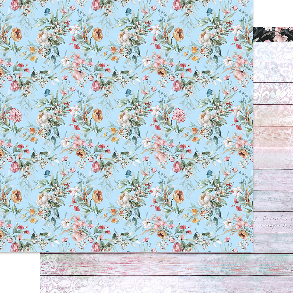 Papel para Scrapbook Dupla Face Lili Negrão Coleção Mimo Floral 30,5x30,5cm para Scrapbook e Papelaria Criativa Sd1-100 - Litoarte