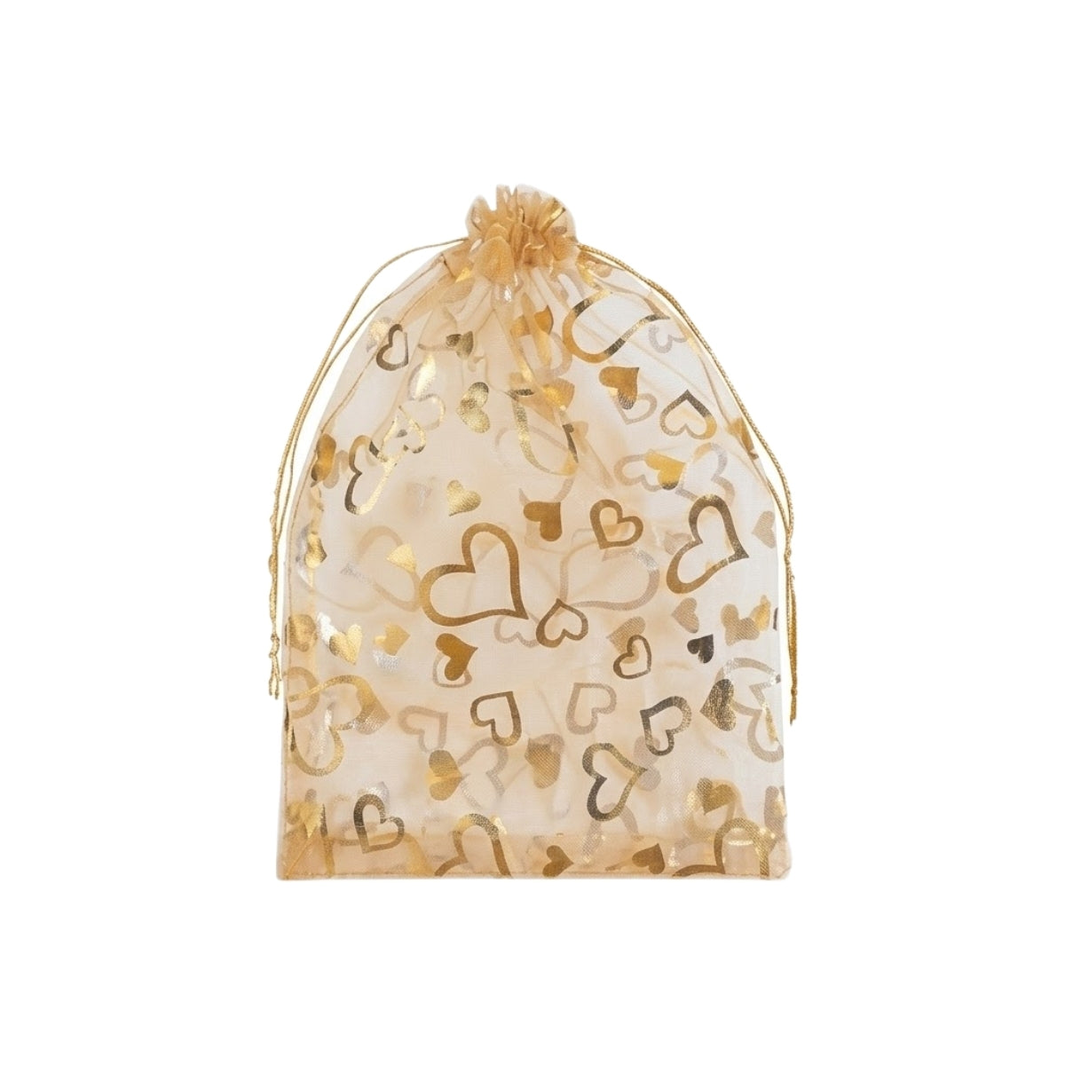 Saco Organza Estampado 20x30 Cm Dourado com 12 Unidades - Make+