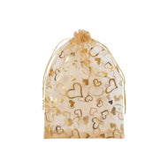 Saco Organza Estampado 20x30 Cm Dourado com 12 Unidades - Make+