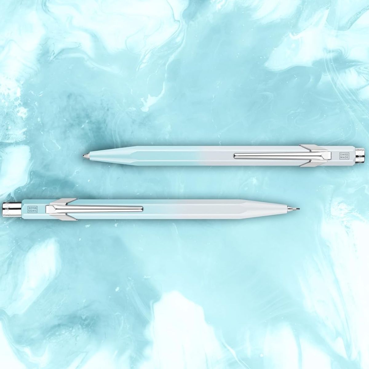 Kit Caran D'ache Caneta e Lapiseira Blue Lagoon