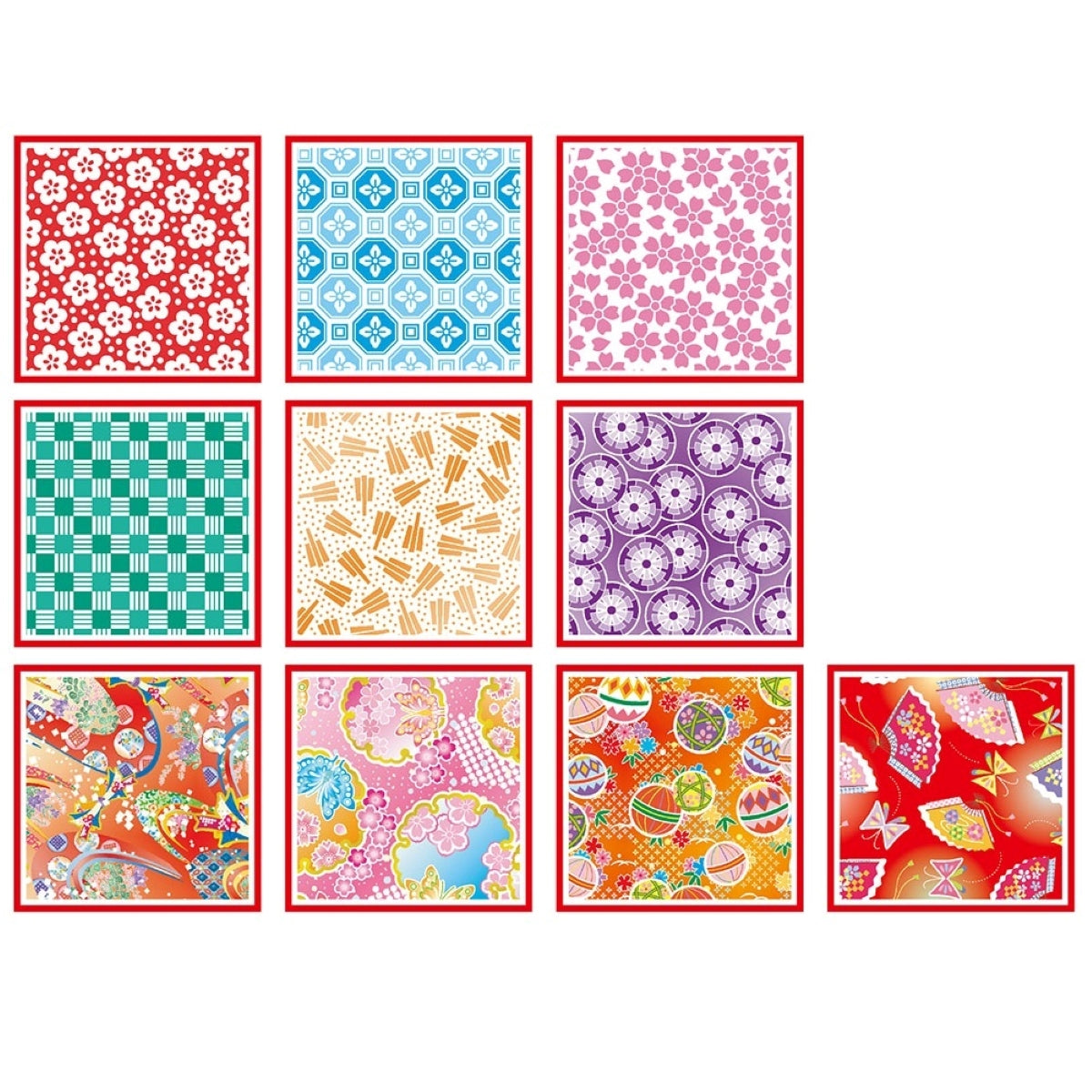 Papel Dobrável Origami 300 Folhas Tokuyo Washi Chiyogami 7,5x7,5cm - 018034 - Miwa