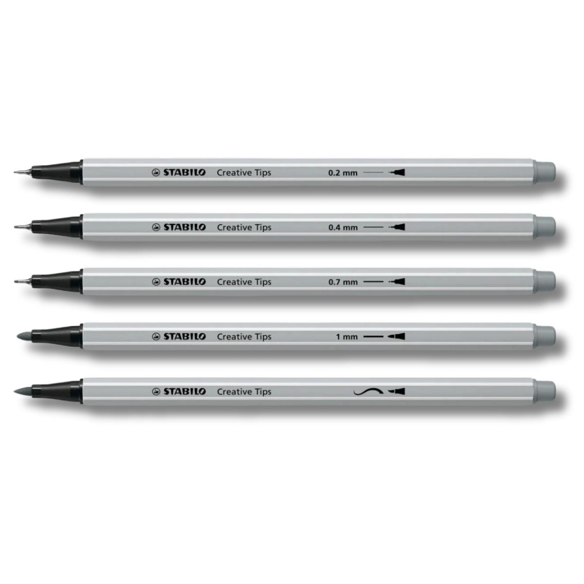 Estojo de Caneta Multiuso Creative Tips Arty Graduado Stabilo com 10 Unidades Cinza e Preto